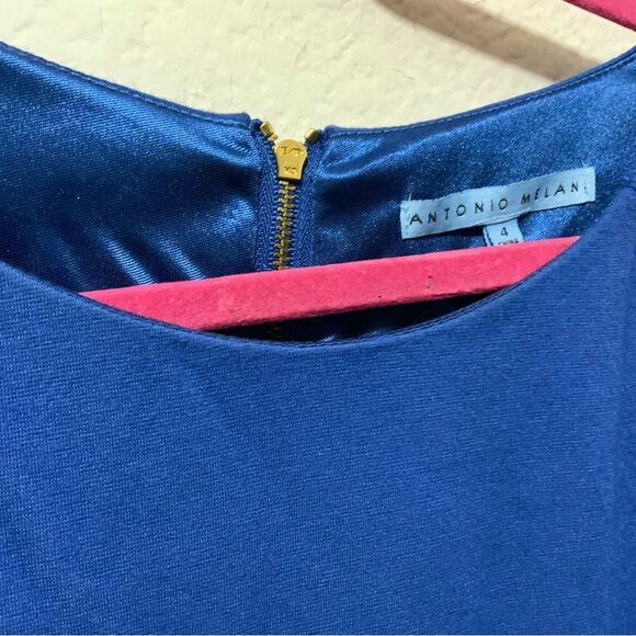 Antonio Melani Jeremi Blue Stretch Knit Fit Flare Work Social Dress 4 $159 - Picture 4 of 10